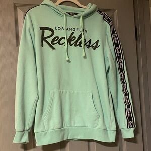 Young & Reckless Los Angeles Light Green Mint Hoodie Sweatshirt Size Medium